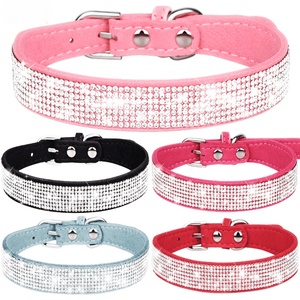 Conjunto de <span class=keywords><strong>collar</strong></span> y correa de perro con diamantes de imitación de lujo, accesorios ajustables para mascotas con diamantes de cristal brillante para cachorros y gatos pequeños y medianos - Product Image 3
