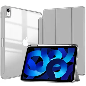 Trifold Acrylic rõ ràng trở lại vỏ mềm TPU từ trường hợp thông minh cho iPad Pro 12.9 không khí 4 5 iPad 2022 10th Gen 10.9 inch