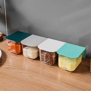 <b>Spice</b> Container Wall Mounted No Drilling Required Dustproof Moisture Proof Salt Sugar <b>Jar</b> M Size Solid Seasonings Storage - Product Image 2