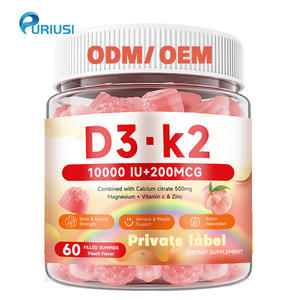 OEM ODM Vitamina D3 K2 Gomitas Suplemento de calcio herbal Etiqueta privada Suplemento de vitaminas veganas - Product Image 1