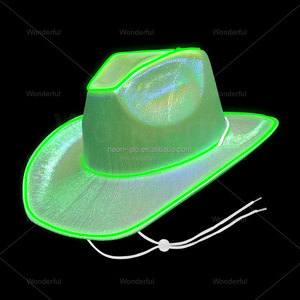 LED Neon Light-Up cappello da Cowboy scintillante spazio Cowgirl Dress-Up per festival materiale plastico Halloween New Year Party - Product Image 5