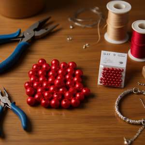 ILAN Perle Sciolte Rosse da 8mm per Creazione di Gioielli, 20g - Product Image 2