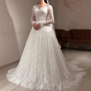 <span class=keywords><strong>Vestido</strong></span> <span class=keywords><strong>de</strong></span> <span class=keywords><strong>Novia</strong></span> LY-WD1045, <span class=keywords><strong>Vestido</strong></span> <span class=keywords><strong>de</strong></span> <span class=keywords><strong>Novia</strong></span> Sencillo con <span class=keywords><strong>Encaje</strong></span> Suave, Mangas Largas, Elegante Espalda con Cordones, Color Blanco Marfil - Product Image 1