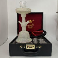 Accessoires pour narguilé arabes en strass, pot à chicha, narguilé portable, petit narguilé à double tuyau, ensemble de cigarettes en acrylique