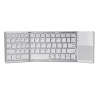 Clavier pliable ultra-fin 3-en-1 rechargeable sans fil avec pavé tactile pour iPad, Android et Windows