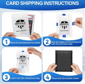 Custom Trading Card <strong>Mailing</strong> <strong>Kit</strong>, Graded Card Sleeves and Bubble Mailer Envelopes Set - Product Image 2