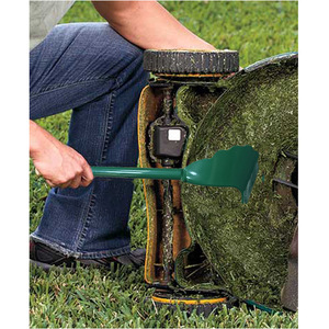 Outil de désherbage de jardin, manche vert et noir, en acier au manganèse, nettoyage manuel pour l'entretien des lames de tondeuse à gazon, utilisation domestique et de jardinage - Product Image 2