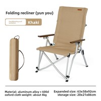 Chaise de camping pliable Sunnyfeel Outdoor Garden, portable, 4 positions réglables, dossier en tissu Oxford, alliage d'aluminium