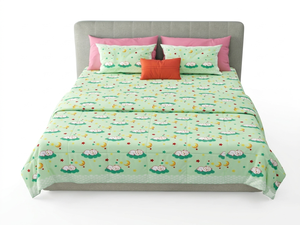 100% Cotton Bedding Set Floral Printed Quilt <b>Bed</b> Sheet Set Pillow Covers Woven All Season Double <b>Bed</b> - Product Image 1
