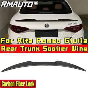 ชุดแต่ง Giulia Body Kit ปีกหลังสีดำเงา สไตล์ M4  ชิ้นส่วนตกแต่งฝากระโปรงท้าย ปีกหลังสำหรับ Alfa Romeo Giulia อุปกรณ์ตกแต่งรถยนต์ - Product Image 3