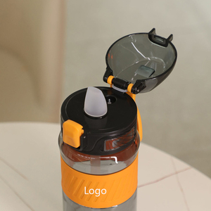 Botella de Agua Portátil de Plástico con Infusor de Té, Tapa con Botón, Libre de BPA, para Senderismo, Viajes, Adultos, Diseño Moderno - Product Image 5