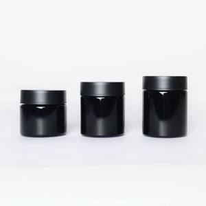 2OZ 3OZ 4OZ 5OZ 6OZ Frost Black White Matte <b>Glass</b> <b>Jar</b> With Childproof Plastic Lid UV Violet Black White Opal <b>Glass</b> <b>Jars</b> - Product Image 2