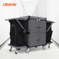 Chariot d'entretien ménager professionnel en plastique Pp chariot de concierge hôtel chambre préposé service de ménage chariot d'entretien ménager