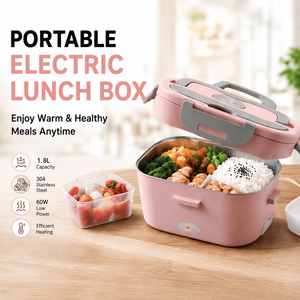 Boîte à lunch électrique sans fil auto-chauffante avec chauffe-plat de 1,5 L en acier inoxydable 304 portable KL03002 - Product Image 3