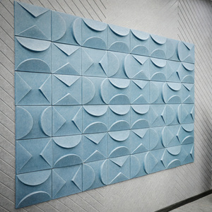 Paneles Acústicos <span class=keywords><strong>de</strong></span> Pared con Diseño <span class=keywords><strong>de</strong></span> Ondas 3D |   Panel Acústico Decorativo <span class=keywords><strong>de</strong></span> Fieltro PET <span class=keywords><strong>de</strong></span> 600x600mm para Hoteles, Cines y Teatros - Product Image 1