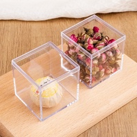 Boîte de boulangerie industrielle carrée transparente en PS de qualité alimentaire 55x55x55mm 150ml, fabriquée au Guangdong pour macarons, bonbons et salades de petite taille