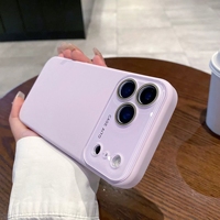 Coque de téléphone élégante en silicone souple de couleur unie avec grande fenêtre pour appareil photo, compatible avec iPhone 17, cadre de protection surélevé pour appareil photo, antichoc