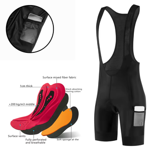 Lo.gas Culotte de <span class=keywords><strong>Ciclismo</strong></span> Acolchado para <span class=keywords><strong>Mujer</strong></span> con Tirantes, Transpirable, de Secado Rápido, Antichoque, con Relleno 4D y Bolsillo, Negro, Talla L - Product Image 3