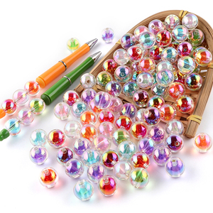 Cuentas Acrílicas Transparentes UV de 16 mm, de Colores Mezclados, con Orificio Recto, para Hacer Pulseras, Joyería, Llaveros y Colgantes, Kit de Manualidades, Coloridas y Modernas - Product Image 3