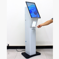 Kiosque interactif tactile de 21,5 pouces, kiosque en libre-service sur pied avec imprimante thermique, lecteur de code QR, lecteur de carte NFC pour supermarché