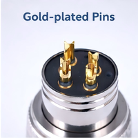 Konektor Sensor Bulat M8 Sudut Kanan Tahan Air IP67 Pemasangan PCB dengan 4 Pin Tembaga Arus Terukur 2A untuk Aplikasi Daya