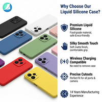 Coque de téléphone en silicone liquide pour Xiaomi 17 Ultra pour Redmi Note 15 Pro Doublure en microfibre Antichoc Coques de téléphone portable