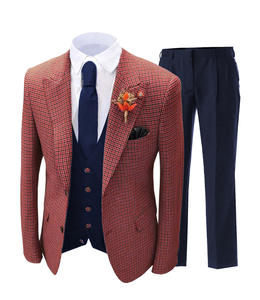 Costumes pour hommes 3 pièces personnalisés robe de mariée performance banquet scène chœur <span class=keywords><strong>blazer</strong></span> à <span class=keywords><strong>carreaux</strong></span> ensemble de costumes pantalon et gilet - Product Image 1