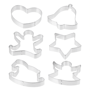 Juego de Cortadores de Galletas de 6 Piezas de Acero Inoxidable con Formas de Corazón, Estrella, Muñeco de Nieve, Campana, Pato y Hombre de Jengibre, Herramientas para Hornear - Product Image 2