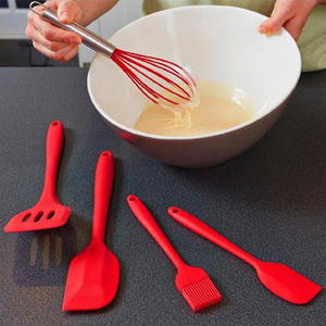 Ustensiles de <span class=keywords><strong>cuisine</strong></span> en silicone alimentaire, ensemble de spatules de cuisson économiques, <span class=keywords><strong>accessoires</strong></span> pour la maison et la <span class=keywords><strong>cuisine</strong></span>, support gratuit pour ustensiles de décoration de gâteaux - Product Image 4