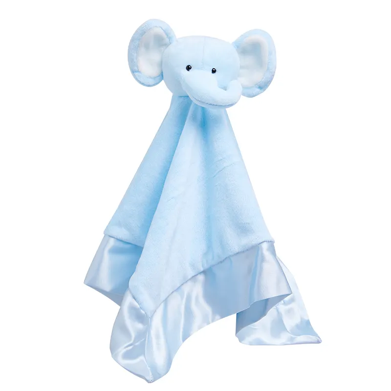 ผ้าห่มของเล่นสำหรับเด็กทารกผ้ากำมะหยี่รองศีรษะรูปช้างรักษาความปลอดภัย2023ออกแบบได้ตามต้องการ