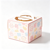Boîte à gâteau jetable transparente avec fenêtre et poignée, boîte d'emballage pliable en papier pour gâteau d'anniversaire, dessert, pâtisserie, vente en gros