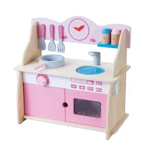 Wholesale children's kitchen set wooden toys pretend cooking small role play simulation educational washing game for kids