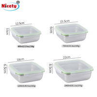 Boîte alimentaire carrée en acier inoxydable pour la conservation des aliments, boîte à bento métallique pour enfants, vente en gros