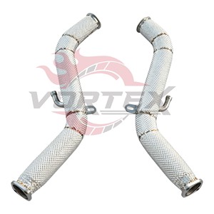 Vortex Stainless Steel Downpipe for Infiniti Q50 Q60 3.0T VR30 Performance Turbo Upgraded Piping Heat Shield - Product Image 5