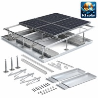 Sistema de Montaje Solar con Lastre para Techos Planos H2 Solar Malaysia, Soporte de Aluminio No Penetrante para Paneles Fotovoltaicos en Proyectos Comerciales