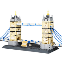 Juego de bloques de construcción modelo de puente de torre para niños. 2020, juguete de construcción modelo Wange 4219