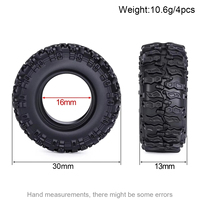 4 pneus en caoutchouc de 0,7 pouce pour pièces de voiture RC Crawler 1/30