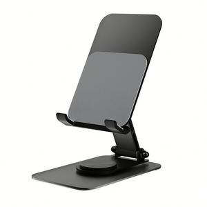 Support de téléphone et tablette pliable et portable en acier au carbone, entièrement métallique, rotatif à 360°, réglable en hauteur, pour bureau, idéal comme cadeau - Product Image 1