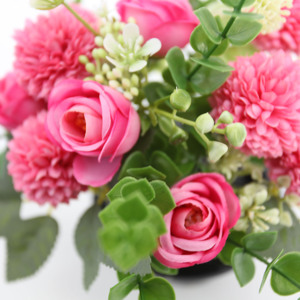 <span class=keywords><strong>Fleurs</strong></span> artificielles en soie personnalisées bon marché en gros pour cimetière, chrysanthème en pot, rose pour la décoration des tombes - Product Image 3