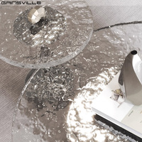 Gainsville Furniture Pied en acier inoxydable Table basse ronde Salontafel design italien de luxe avec dessus en acrylique