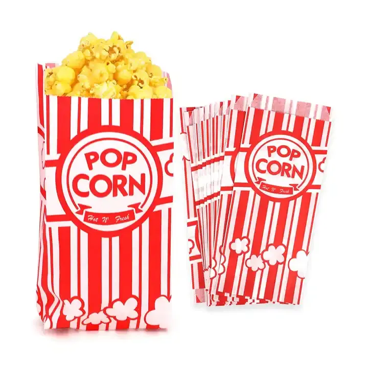 BLN Français Frites Bonbons Pain Popcorn Snack Sac En Papier Micro-ondes À Emporter Chips Pop Corn Sac D'emballage Alimentaire Accepter Logo D'impression