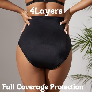 Culotte périodique personnalisée taille haute maillot de bain menstruel étanche à 4 <span class=keywords><strong>couches</strong></span> - Product Image 3