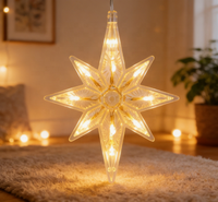LED Schneeflocken-Stern Saugnapf-Lichter Batteriebetriebene Warmweiße Lichterketten für Schaufenster Navidad Weihnachten Fenster Wand Garten Dekoration