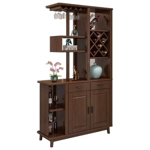 Nordic Style Living Room Partition <b>Cabinet</b> Natural Wood Color Multi Functional Wine <b>Storage</b> Entryway <b>Cabinet</b> - Product Image 5