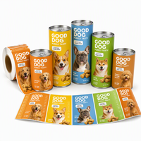 Étiquettes personnalisées pour boîtes de conserve d'aliments pour animaux de compagnie, autocollantes, imperméables, résistantes à l'usure, en vinyle découpé à la forme, pour boîtes de conserve d'aliments pour animaux de compagnie