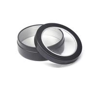 Commercio all'ingrosso 10ml Vaso di Alluminio Cosmetico Black Metal di Alluminio Contenitore di Latta con finestra IN PVC
