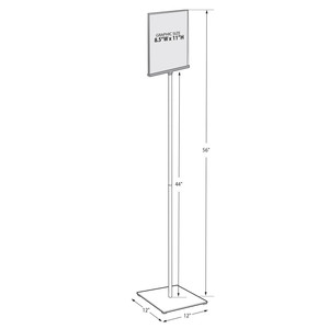 Floor Display <strong>Sign</strong> <strong>Holder</strong> With 8.5&quot;W X 11&quot;H Graphic | Acrylic and <strong>Metal</strong> <strong>Sign</strong> <strong>Holders</strong> | <strong>Sign</strong> <strong>Holders</strong> &amp; Signage Retail Displays