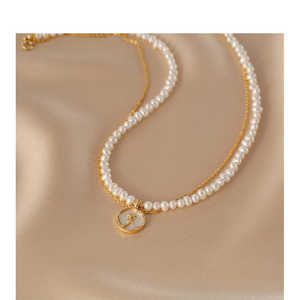 สร้อยคอมุกน้ำจืดเม็ดเล็กสำหรับผู้หญิงแบบซ้อนหลายชั้น - Product Image 1