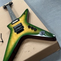 Dimebag Green Wash.bu.n Solid Wood Electric Guitar with Tremolo Maple Neck Fast Shipping