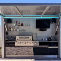 Cuisine extérieure moderne, armoire de rangement résistante aux intempéries pour barbecue, idéale pour maison modulaire, villa de luxe, maison d'hôtes, espace de divertissement extérieur